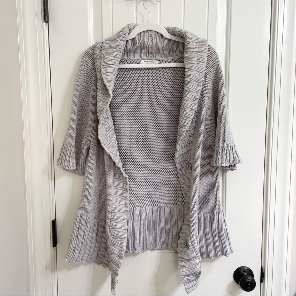 Banana Republic Factory Gray Open-Front Cardigan